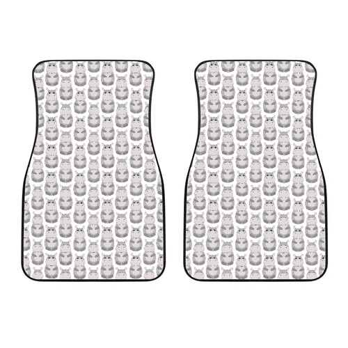 Hippopotamus Pattern Print Design 05 Front Car Mats