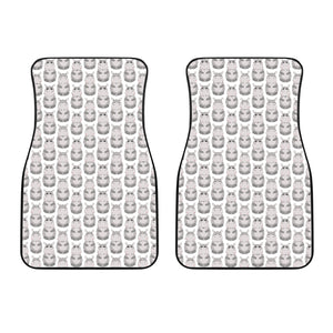 Hippopotamus Pattern Print Design 05 Front Car Mats