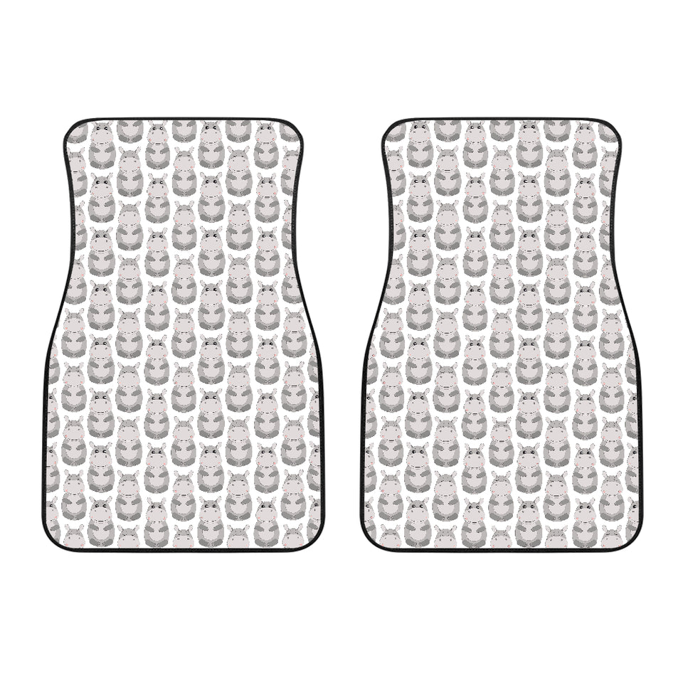 Hippopotamus Pattern Print Design 05 Front Car Mats