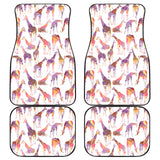 Giraffe Pattern Print Design 02 Front and Back Car Mats