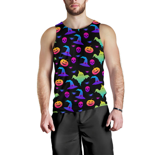 Colorful halloween background Men Tank Top
