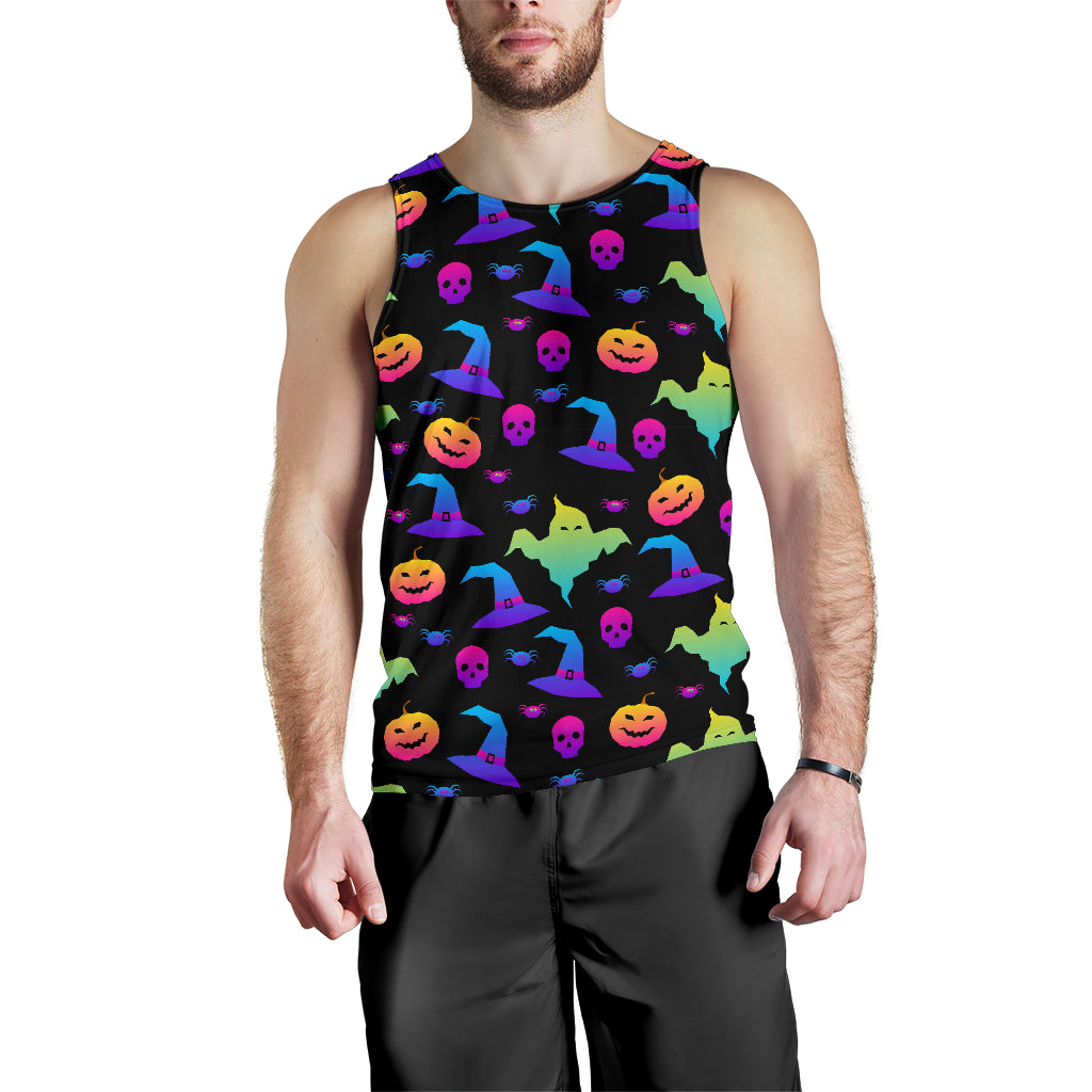 Colorful halloween background Men Tank Top