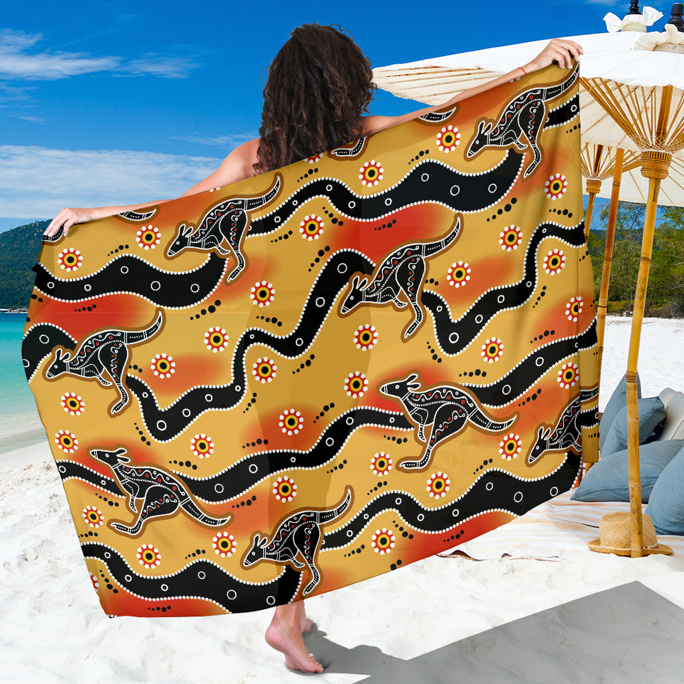 Kangaroo Australian Aboriginal Art Pattern Sarong