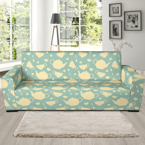 Tea pots Pattern Print Design 02  Sofa Slipcover