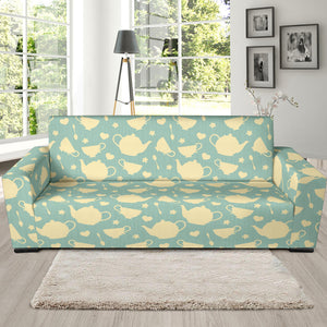 Tea pots Pattern Print Design 02  Sofa Slipcover