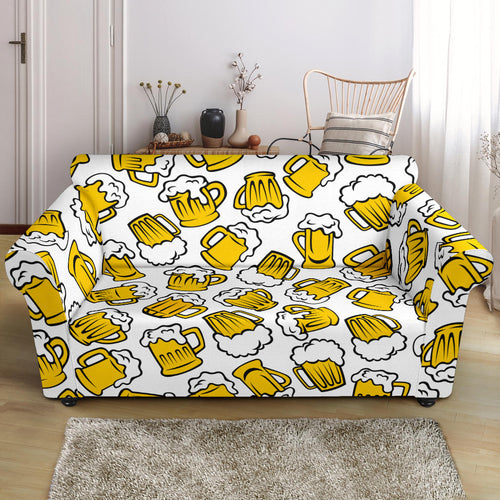 Beer Design Pattern Loveseat Couch Slipcover