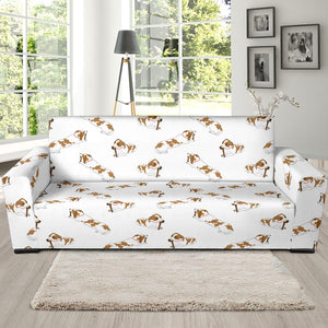 Jack Russel Pattern Print Design 04 Sofa Slipcover
