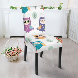 Cute Owl Pattern Dining Chair Slipcover