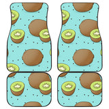 Kiwi Blue Background Front And Back Car Mats
