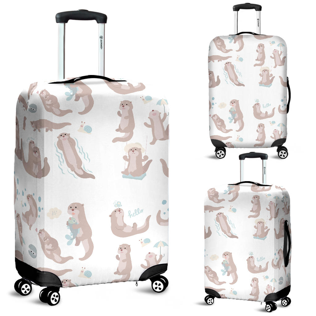 Cute Sea Otters Pattern Luggage Covers