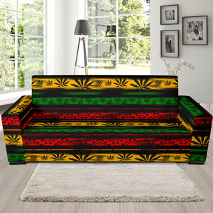Canabis Marijuana Weed Pattern Print Design 04 Sofa Slipcover