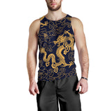 Gold dragon pattern Men Tank Top
