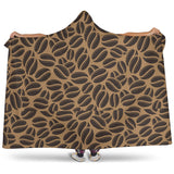Coffee Bean On Brown Background Hooded Blanket