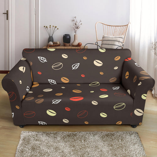 Coffee Bean Leave Pattern Loveseat Couch Slipcover