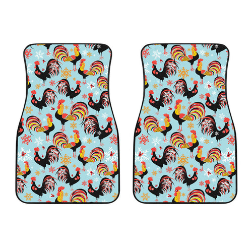 Rooster Chicken Cock Snowfalke Front Car Mats