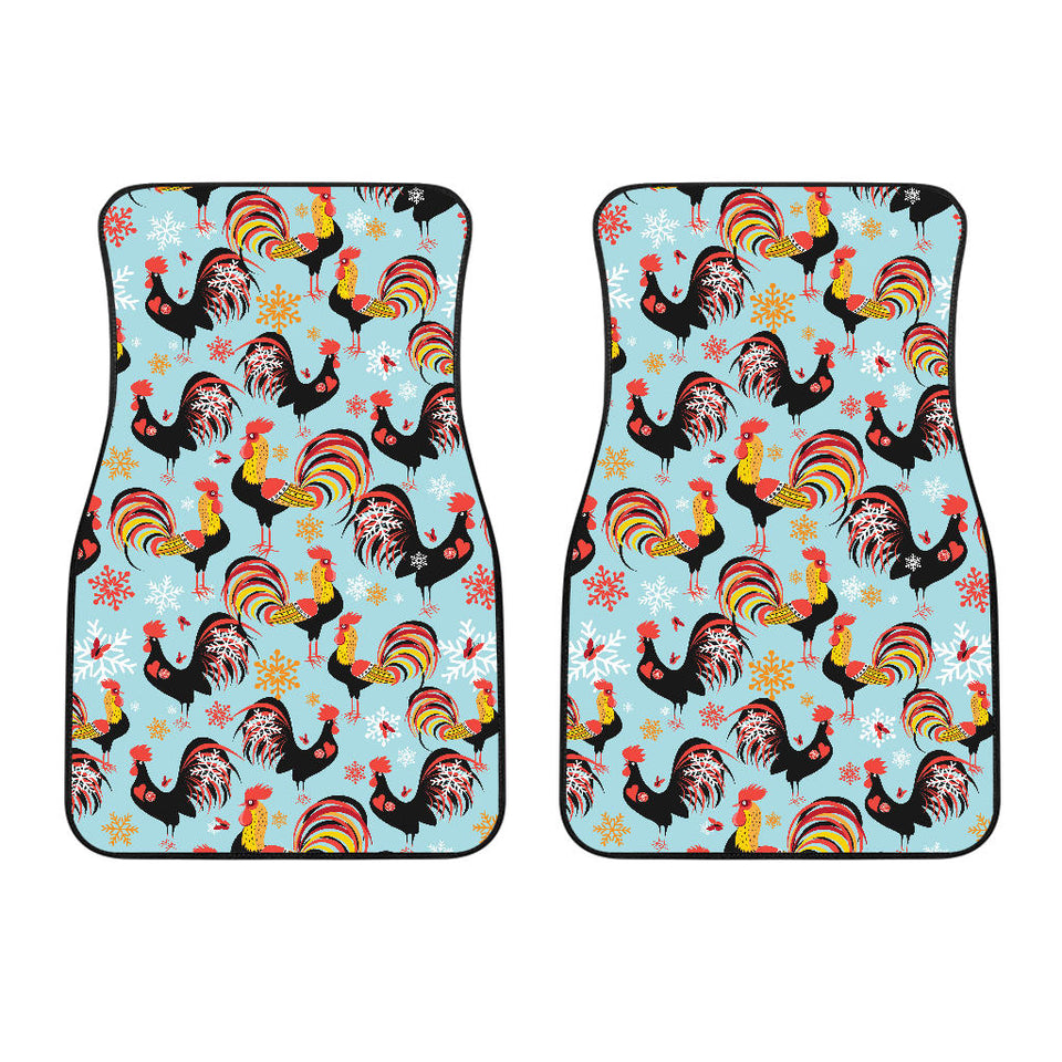 Rooster Chicken Cock Snowfalke Front Car Mats