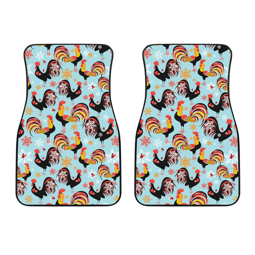 Rooster Chicken Cock Snowfalke Front Car Mats