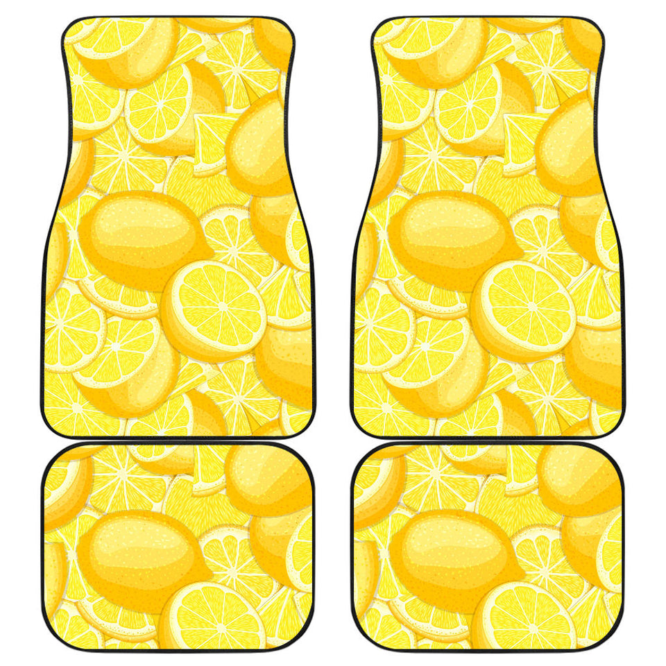 Lemon Pattern Front And Back Car Mats