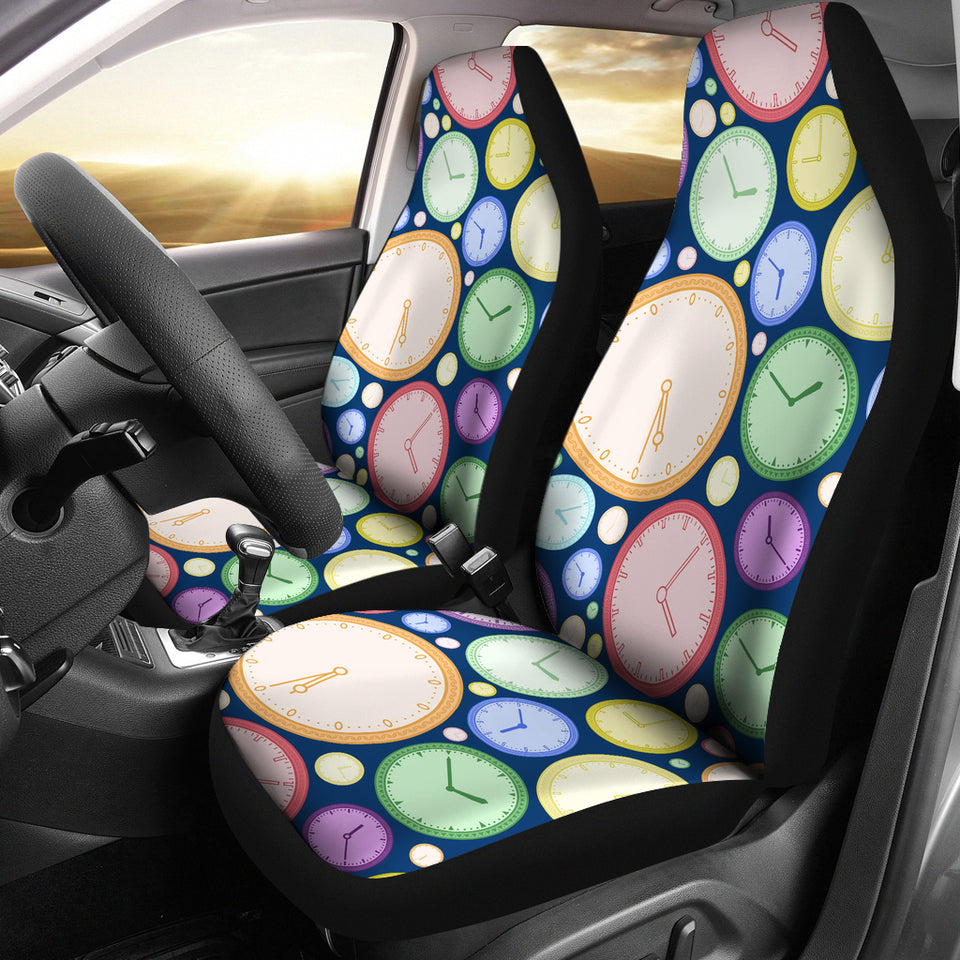 Colorful Clock Background Universal Fit Car Seat Covers