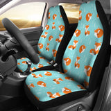 Fox Pattern Blue B Ackground Universal Fit Car Seat Covers