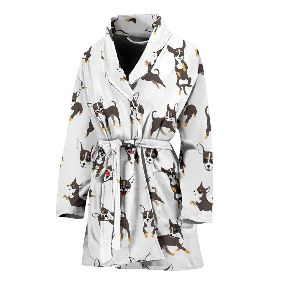 Chihuahua Dog Pattern Women'S Bathrobe