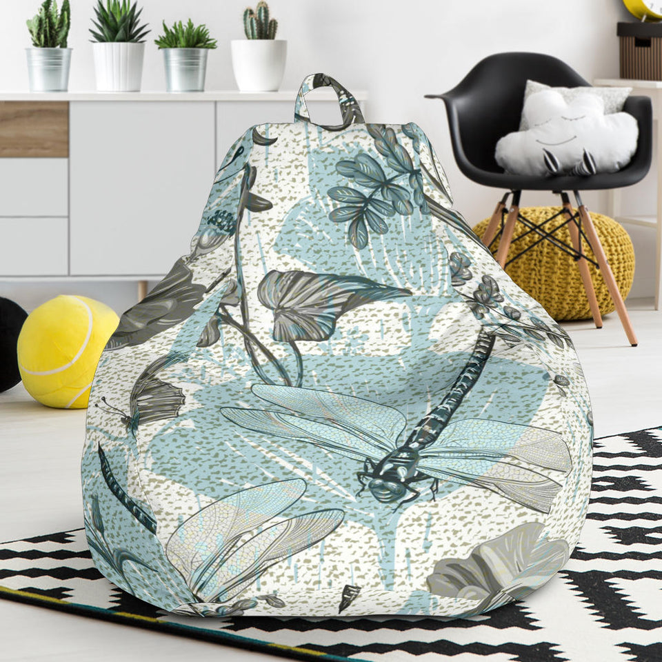 Dragonfly Butterfly Plants Insect Flower Vintage Style Pattern Bean Bag Cover
