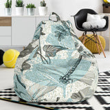 Dragonfly Butterfly Plants Insect Flower Vintage Style Pattern Bean Bag Cover