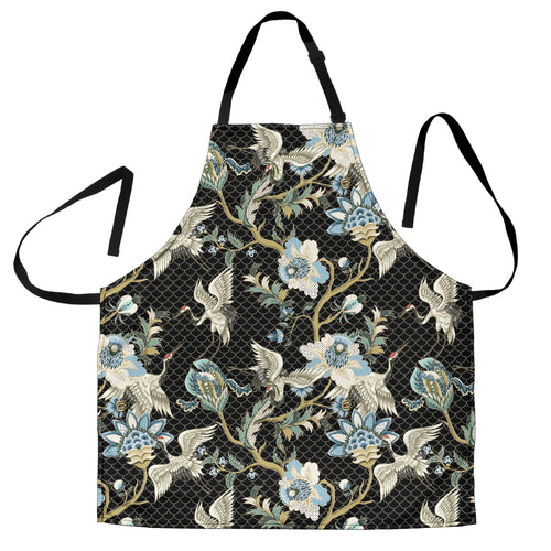 Japanese Crane Ornament Elements Adjustable Apron