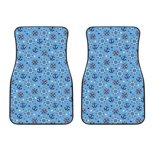 Anchors Rudder Compass Star Nautical Pattern  Front Car Mats