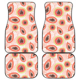Papaya Leaves Pattern Front And Back Car Mats
