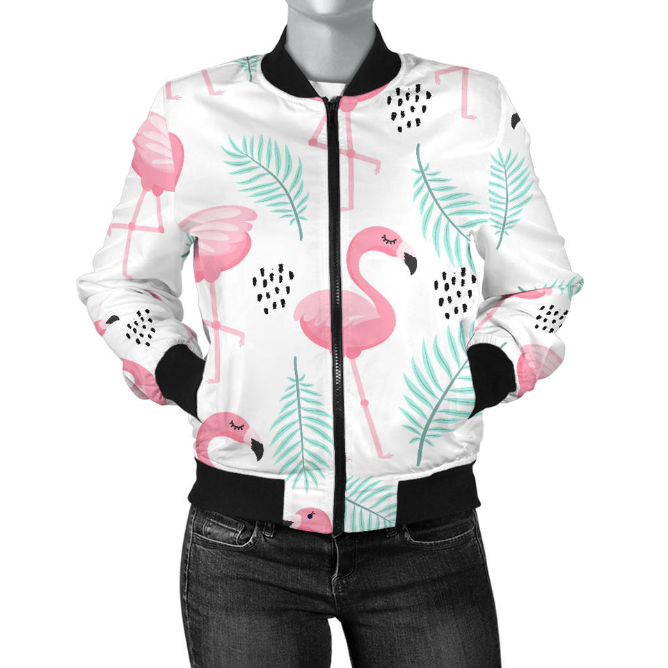 Cute Flamingo Pattern Women'S Bomber Jacket