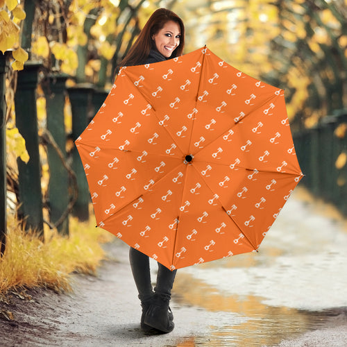 Engine Piston Orange Background Pattern Print Design 05 Umbrella