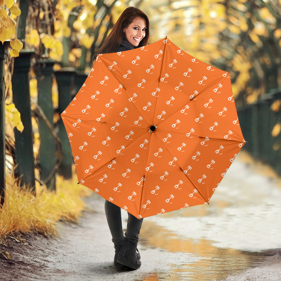 Engine Piston Orange Background Pattern Print Design 05 Umbrella