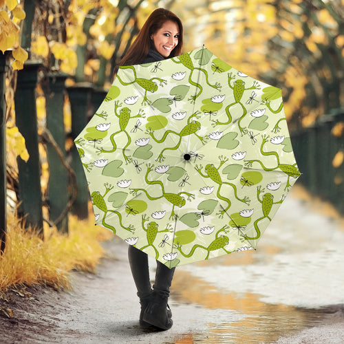 Cute Frog Dragonfly Pattern Umbrella