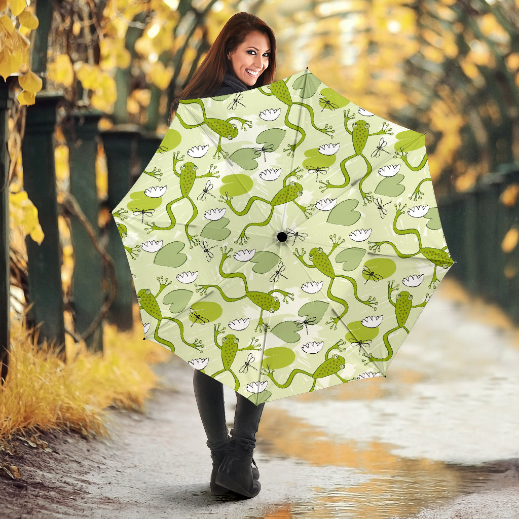 Cute Frog Dragonfly Pattern Umbrella