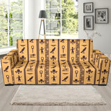 Egypt Hieroglyphics Pattern Print Design 02 Sofa Slipcover