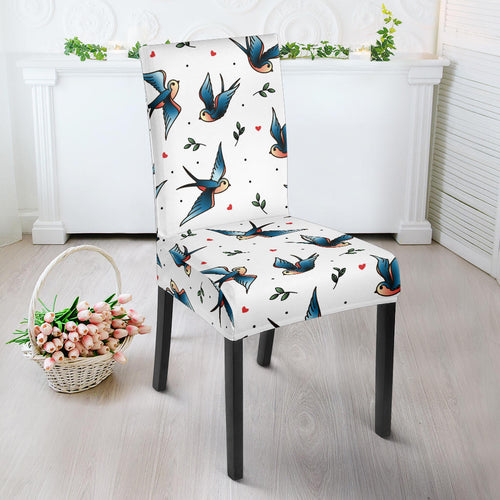 Swallow Pattern Print Design 04 Dining Chair Slipcover