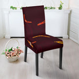 Boomerang Australian Aboriginal Ornament Circle Black Background Dining Chair Slipcover