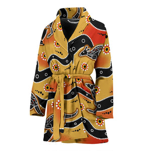 Kangaroo Australian Aboriginal Art Pattern Women'S Bathrobe