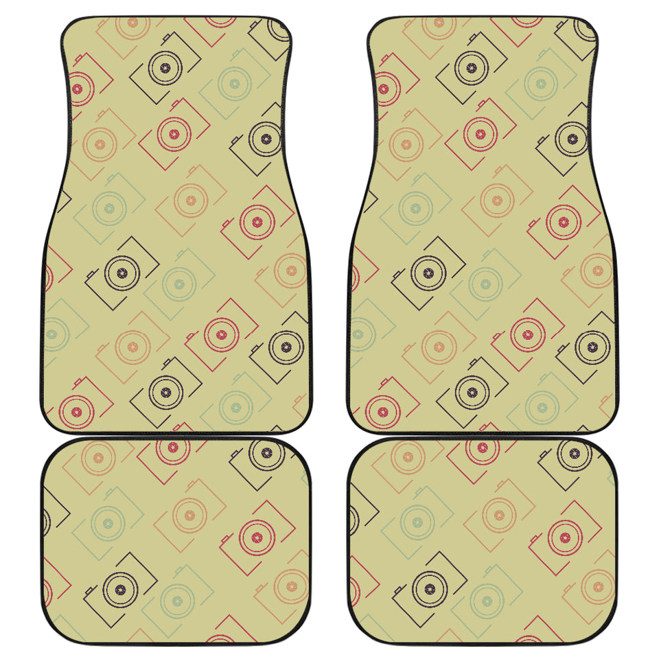 Camera Pattern Print Design 01 Front and Back Car Mats