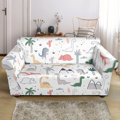 Cute Cartoon Dinosaurs Tree Pattern Loveseat Couch Slipcover