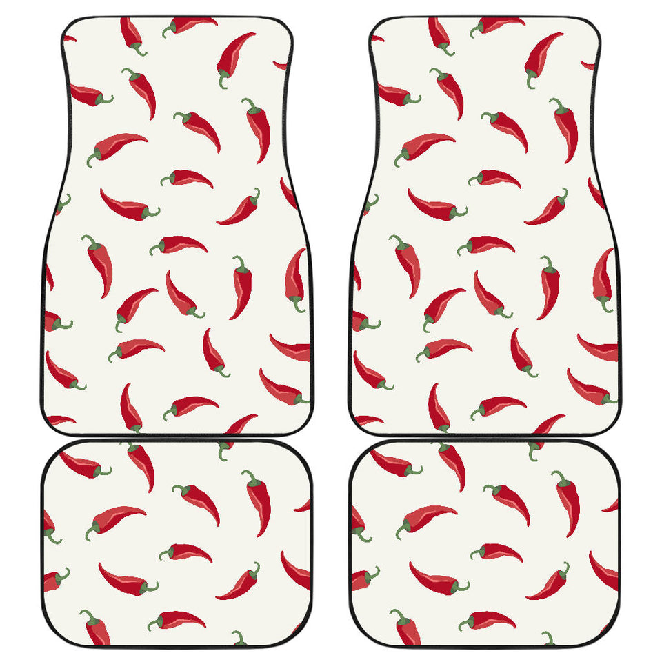 Chili Peppers Pattern Front And Back Car Mats