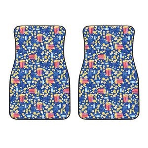 Popcorn Pattern Print Design 01 Front Car Mats