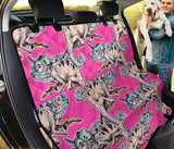 Chameleon Lizard Pattern Pink Background Dog Car Seat Covers