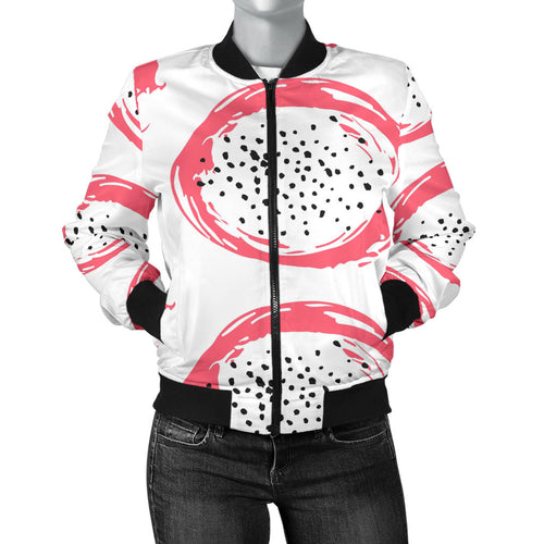 Hand Drawn Dragon Fruit Women'S Bomber Jacket