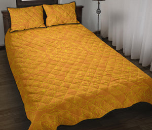 Orange traditional indian element pattern Quilt Bed Set