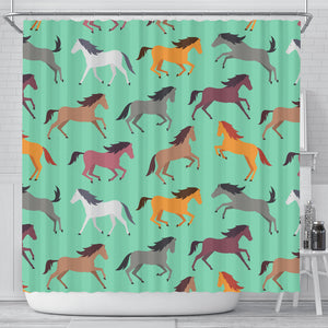 Colorful Horses Pattern Shower Curtain Fulfilled In US