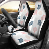 Black Gray Cream Coral Ginkgo Leaves Pattern Universal Fit Car Seat Covers