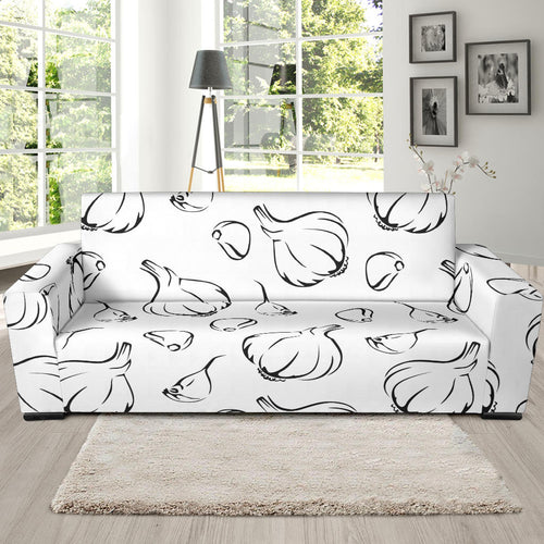 Garlic Pattern Black White Sofa Slipcover