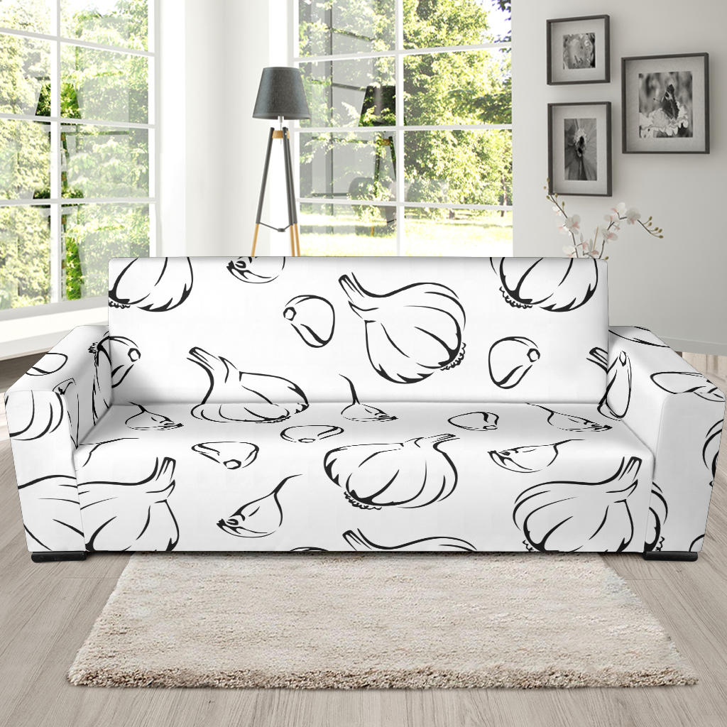 Garlic Pattern Black White Sofa Slipcover
